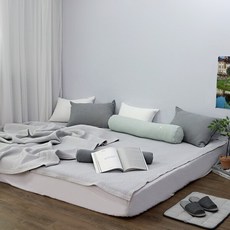 스누즈 코지 60수아사 피그먼트 패밀리패드 겸 이불 4colors (일반형/밴드형), (고정밴드O) 실버스톤