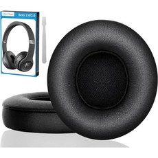 비츠 솔로 버즈 이어폰 케이스 비트 2 및 3용 링크 드림 교체 이어패드 - 무선 헤드폰용 메모리 폼 쿠션 커버 블랙, Black