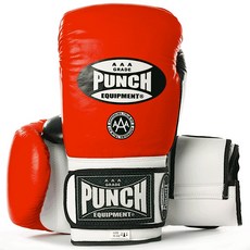 PUNCH EQUIPMENT 專業拳套 泰拳 格鬥, 紅黑,10oz, 1個
