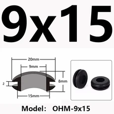 고무 환경 보호 커버 카드 루프 O 있는 패드 양면 링 그로밋 스냅 와이어 스마트 외장 온 코일 슬롯이, 2 pcs, OHM 9x15