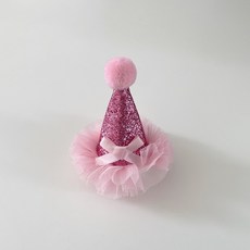 그루밍독 반려동물 요정 블링 고깔 모자 헤어핀, 핑크, 1개