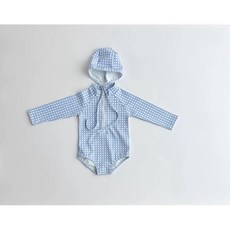 寶寶長袖防曬泳衣送泳帽 女寶寶哈衣長袖包屁衣