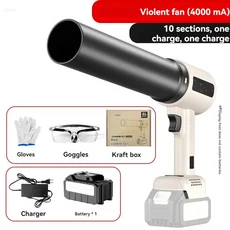 1000W 무선 에어 블로워 - 고속 10m³/min 풍량 자동차 및 가정 청소용 4Ah 배터리, 01 black