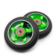 Z-FIRST 교체용 100mm 프로 스쿠터 휠 2개 Abec 9 베어링 포함 MGP/면도기/럭키 스쿠터에 적합 그린 174219, Purple