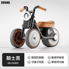 DFMEI 哈雷太子摩托車平衡扭扭車1一3歲寶寶學步車無腳踏溜溜車玩具車, 1個, 黑色+燈光音樂+靜音輪:如圖