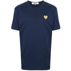 꼼데가르송플레이 로고 자수 티셔츠