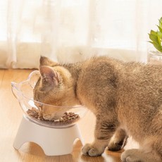 유니펫 냥체공학 길냥이 밥그릇 2세트, 화이트