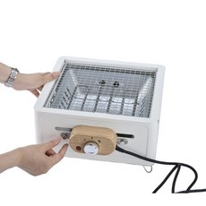 電碳兩用燒烤爐 家用戶外圍爐煮茶烤火爐套裝, 1個, 電碳兩用海鹽白圍爐標配:如圖所示