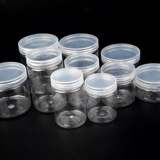 하라 납작 플라스틱 용기 견과류통 소분통 고추장통, 4.8cm 130ml
