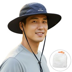 아이더부니햇 남녀공용 통기성 메쉬 와이드챙 자외선 차단 초경량 여름 아웃도어 모자(멀티백 포함), 네이비