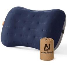 공기 주입식 여행 공학적 하이킹용 인체 베개 컴팩트 에어 배낭 초경량 캠핑 여행 요추, 네이비 블루