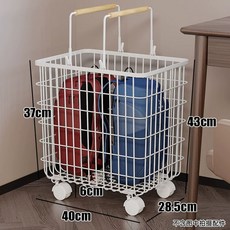 책가방 정리대 학원 만화책보관함 정리 가방장 철제 이동식, 1개, A. 나무로 만든 휴대용 대형 바구니범용 바퀴 포함