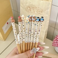 桃園出貨ing 新款卡通家用竹木筷子，楠竹可愛防滑ins兒童筷，一人一筷高顔值防黴, 1個, 高品質禮盒筷子-廚師小兔,19.5cm兒童款