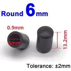 둥근 고무 의자 PVC 10 12 14 16 20 25 30 가구 패드 다리 120MM 음소거 보호 테이블 플러그 바닥 미끄럼 엔드 방지, 1pc, 6mm