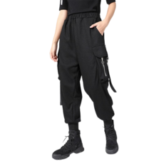 와와맘 WAWAMOM 춘추 여성 시보리 배기팬츠 힙합 빅포켓 똥싼바지 DMJ63