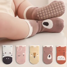 JOYMULTI Point Animal 兒童防滑踝襪5件組