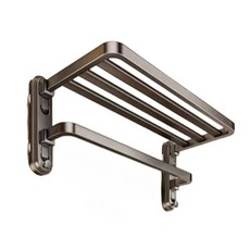 吸盤浴巾架 折疊浴巾架 浴室吸盤置物架 浴巾毛巾吸盤收納架 40cm, 槍灰色, 1個