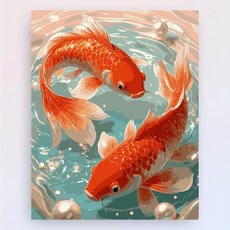 유화 숫자페인팅 채색 핸드메이드 미술 취미 캔버스 홈 데코 엘리스 동백꽃 디지털 오일페인팅, 30x40cm 내부프레임+붓, 17