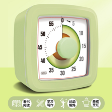 方形學生計時器 學習提醒 鬧鐘 時間管理 案頭彩虹計時器 倒數計時 便攜, 計時器35綠色【普通機芯】