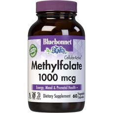 Bluebonnet 甲基葉酸素食膠囊 1000mcg, 1個, 60 件