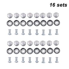 16세트 크롬 도난 방지 번호판 나사 합금 볼트 자동차 자전거 프레임 커버, 16pcs