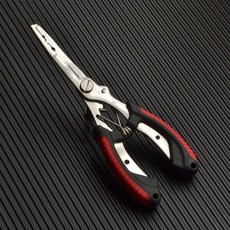 台灣本土貨 路亞鉗 翹嘴釣魚鉗子多功能路亞鉗便攜控魚鉗取魚摘鉤垂釣工具PE魚線剪子, 紅色/鋼本, 1個