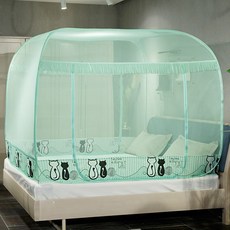 텐트형모기장 조이루나 모기장 사각모기장 원터치 3문모기장 고급모기장 모던모기장 캣모기장 구름모기장, 캣모기장 - 민트 (바닥없음)