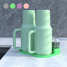 호담즈 스탠리 호환 물빠짐 텀블러 건조대, 그린, 1개