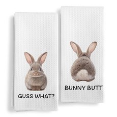 Qeheb 크리스찬 부활절 토끼 주방 타월 여성용 토끼 선물 접시 티 타월 토끼 선물 예수 부활절 프레피 핑크 토끼 장식 핸드 타월 욕실 장식용 40.6 x 61cm(16 x, 회색