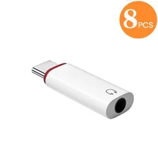 삼성 샤오미 레드미 화웨이 유선 헤드셋 변환기 OTG 이어폰 오디오 AUX 어댑터용 3.5mm 암컷에서 타입 C 수, 03 8pcs 3.5mm Type-C