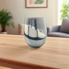 斜面電鍍玻璃蛋杯，異形設計威士忌杯、果汁杯、雞尾酒杯, 銀蛋杯,501-600ml, 1個