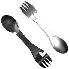 스포크 스푼 조합 2개 세트 포크 나이프 병따개 캔따개 음식용 스푼과