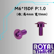 ROYAL 鈦合金螺絲 M6*15DF 皇家紫 勁戰/SMAX/FORCE 前土除 專用螺絲, 1個
