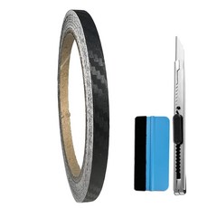 LZLRUN Free Tool Kit 3D 탄소 섬유 비닐 테이프 블랙 아웃 크롬 삭제 창 트림 도어 트림 범용 크롬 블랙 드라이 탄소 섬유 디테일 테이프 오버레이 랩 (1.3, 1/4" x 30ft, 1개