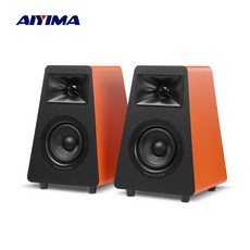 AIYIMA S30 액티브 책장 스피커 블루투스 5.3 나무 100W 스튜디오 모니터 스피커 하이파이 홈 시어터 서브우퍼, 오렌지