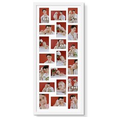 DUENPY 31.9x33.1cm12.2x13.1인치 폴라로이드 콜라주 프레임 폴라로이드 5.1x7.6cm2x3인치 미니 즉석 프린트 사진 12개의 구멍이 있는 미니 액자, 16x38（4x6 opening）, 화이트