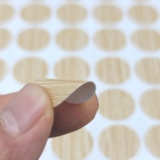 원형 나무무늬 테이프 보수스티커 가구홀덮개