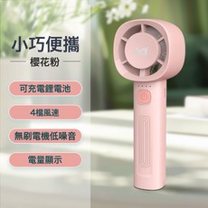 2026新款迷你手持小風扇usb充電小型手持風扇戶外便攜桌面小風扇, 粉紅色:60*31*160