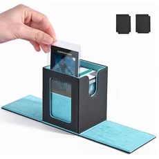 100+NEW 트랜잭션 카드 상자는 투명한 창 디자인과 고급 조직을 보호하기 위해 자기적으로 닫힙니다., 02 하늘색