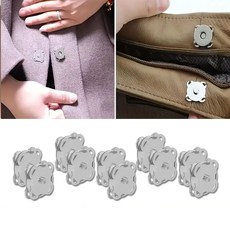 자석단추 스냅 똑딱이 원터치 단추 19mm 가방 코트용 10개 묶음, 실버