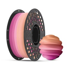 CaiLab 3D 프린터 필라멘트 PLA 무지개 컬러 (레인보우) | 실크 광택 쉬운 인쇄 고품질 1.75mm 일정한 라인 직경 1kg 범용 3D프린팅 재료, 매화색 (핑크)