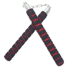 핫템온 멋진 화려한 쌍절곤, 레드, 1개