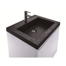 愛琴海廚房 台灣製8050 黑灰白 80公分浴櫃板岩紋人造石洗手台 SGS認證100%防水PVC發泡板桶身, 黑