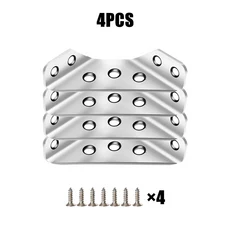 스테인레스 스틸 앵글 코너 브래킷 범용 가구 커넥터 버팀대 조인트 패스너 침대 프레임 캐비닛 서랍 1, 02 4PCS