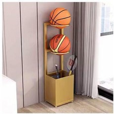 농구공 축구공 보관 진열대 가정용 철제선반 수납장, 금색-2단계, 1개