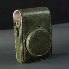 디카파우치 파우치 카메라가방 가로형 스타일 가죽, 1개, 불가사리 패턴 올리브그린 스트랩 포함