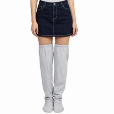 132801 GREUS 여성용 남성용 면 레그 워머 긴 보온 수면 양말 부드러운 발 무릎 에어컨 방 다리 커버 회색.