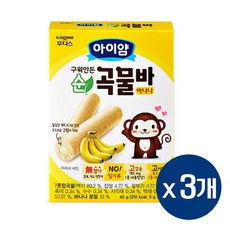 아이얌 순곡물바, 바나나, 40g, 3개