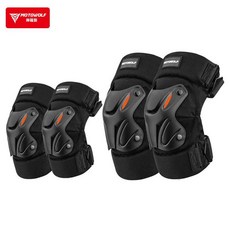 MOTOWOLF 摩托車防摔護具四件套 戶外騎行護膝護肘, 黑色, 1個