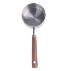 優選 計量勺 不鏽鋼量杯帶刻度 烘培定量勺 克數勺 咖啡量杯 廚房工具, 1個, 無嘴長柄銀色125ml